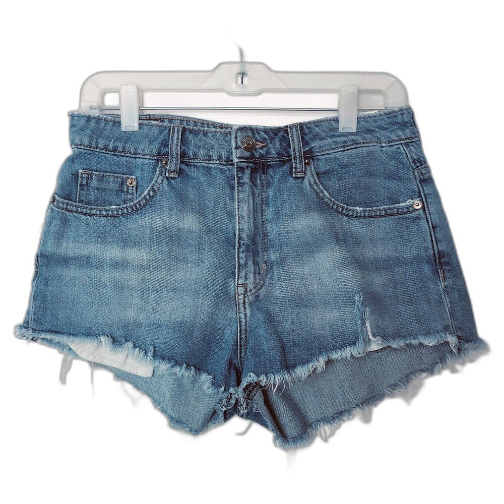 H&M Divided High Waist‎ Cut Off Distressed Denim Jean Hot Shorts Women's Size 10